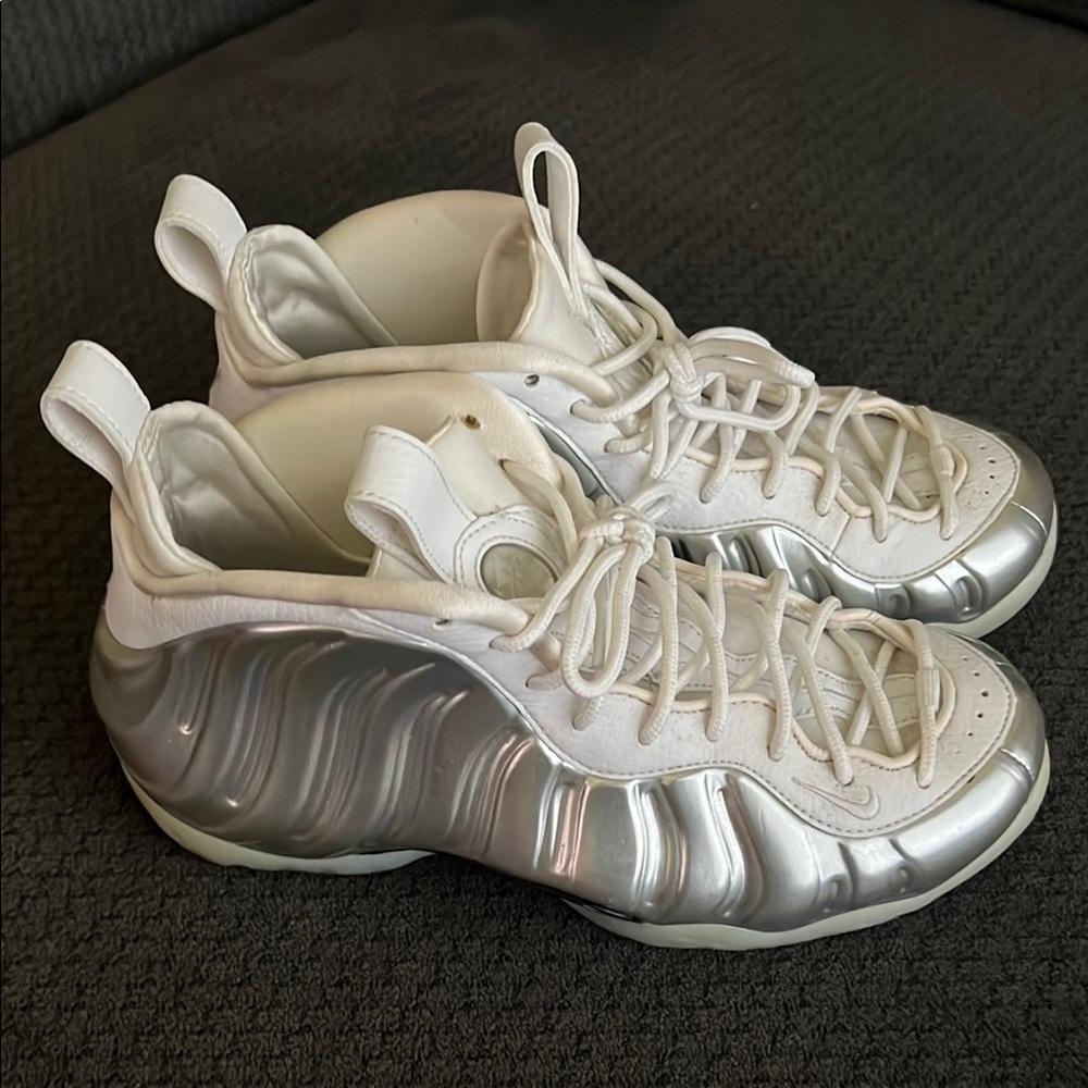 Nike Women's Foamposite in White and Silver